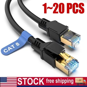 Cat 8 Ethernet RJ45 Kabel Super Speed 40Gbps Patch LAN Netzwerk vergoldet Posten - Bild 1 von 10
