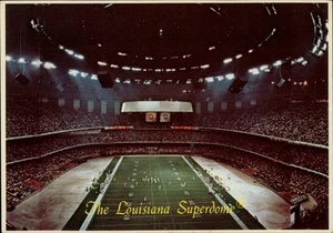 Postal de Luisiana 1980 vista interior estadio Superdome de Nueva Orleans, LA - Imagen 1 de 2