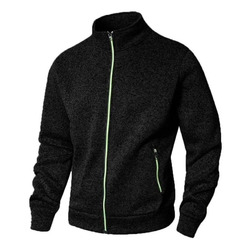 Sudadera informal cárdigan chaqueta pulóver al aire libre con cuello alto con cremallera para hombre Foto 1 de 4