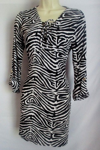 ABITO STRINGATO STAMPATO MICHAEL KORS TAGLIA S Bellissima stampa stile di classe!!