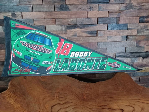 VTG 2000 NASCAR Bobby Labonte #18 Racing Flag Banner AUTOGRAPHED Joe Gibbs USA Cover