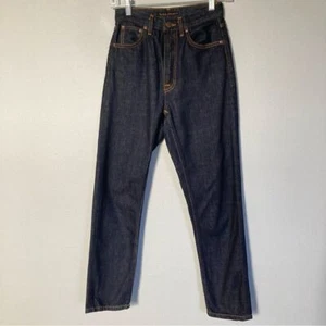 Nudie Jeans Breezy Britt Rinsed Dark Wash 100% Cotton High Rise Slim Taper 24 - Picture 1 of 11