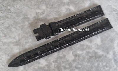 Genuine OEM Blancpain 11/10mm Black Leather Watch Strap Band Unused NOS - Imagem 1 de 4