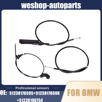 3PCS Engine Hood Release Cable Wire For BMW E39 525i 528i M5 51238176595 - Image 1 of 4
