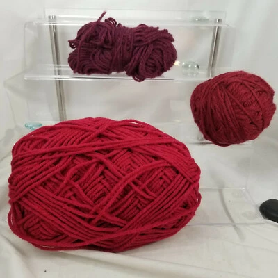Lot of RED & Maroon Yarn Balls Skeins    7 oz  - Image 1 of 4