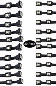 New 20-Pack Gigabyte SATA III 3 SSD HDD Hard Drive Data Cables w/Locking Latch - Picture 1 of 15