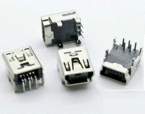 Connettore da Saldare Mini USB Tipo B Femmina/a Supporto Destra / Nuovo 141 - Picture 1 of 1