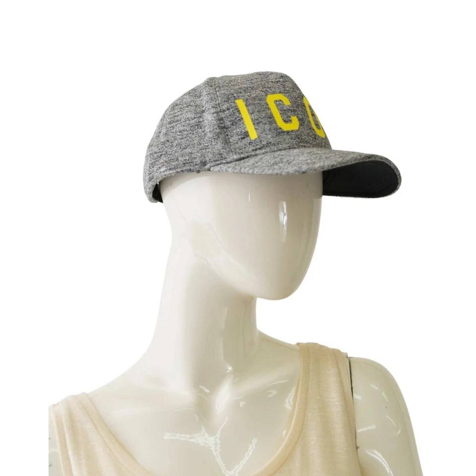 Gorra de béisbol unisex de algodón gris logotipo amarillo Dsquared2 D2 Icon OS Foto 1 de 4