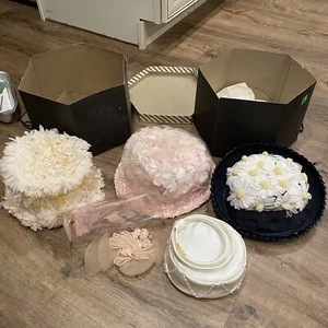 VTG Set 4 Women’s Dressy Hats- 1 Evelyn Varen, 2 Union Made 1 Unbranded W Extras - Picture 1 of 15