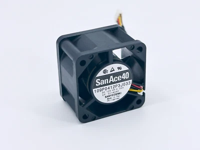109P0412P3J033 SANYO DENKI PWM Fan 40x40x28 mm 12V 16.2CFM 12500RPM Tach Sensor - Image 1 of 4