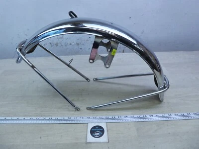 1974 Suzuki GT550 Triple S278-5) chrome front fender guard cover with brackets - Image 1 of 4