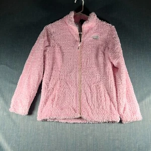 The North Face Girls Laurel Fleece Jacket Size L Pink Lined Collared Full Zip - Picture 1 of 10