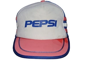 Sombrero de Camionero Vintage PEPSI COLA Malla Snapback 3 Rayas - Gorra Retro Ajustable - Imagen 1 de 9