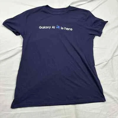 Camiseta Samsung Unisex Manga Corta Camiseta Azul Marino Galaxy AI Grande Foto 1 de 4