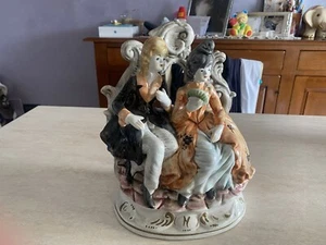 Rarissima ceramica Capodimonte 30 cm coppia di donne vintage da collezione - Imagen 1 de 10