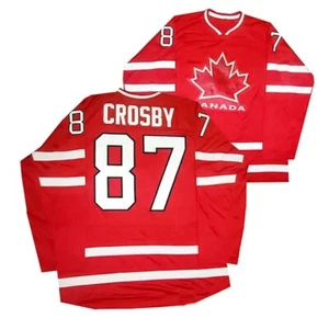 2010 Winter Crosby #87 Canada Hockey Jersey Red Stitched Custom Names For Men - Picture 1 of 2