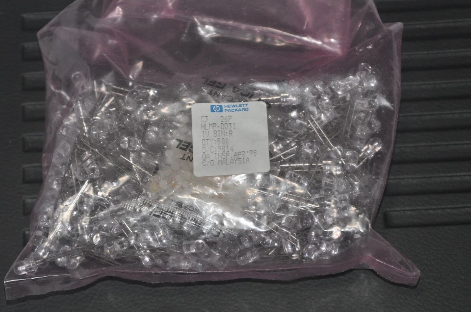 50 PCS HP HLMP-DD31 CLEAR RED LED T-1 3/4 5MM - Image 1 of 1