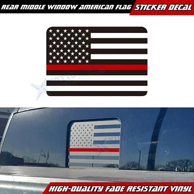 Calcomanía roja de la bandera americana de la ventana media trasera para Ford F150 F250 F350 2015 2016-up Foto 1 de 4