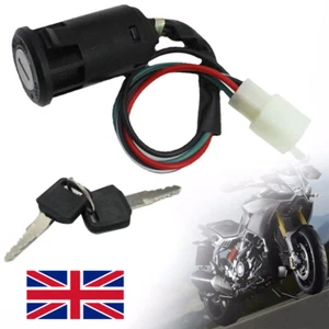 Motorcycle Ignition Barrel Switch 2 Key +4 Wire For ATV Quad Dirt-Bike Universal - Picture 1 of 9