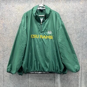 Colorado State Rams Jacket Men 2XL Green Pullover Windbreaker Pro Player Vtg - Picture 1 of 12