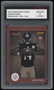 GEORGE PICKENS 2022 PANINI INSTANT STUDIO 1ST GRADED 10 NFL ROOKIE CARD STEELERS