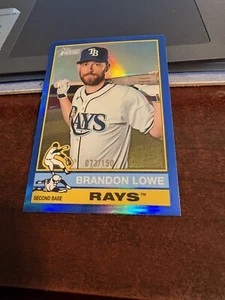 Brandon Lowe Tampa Bay Rays 2025 Topps Heritage Blue Chrome Refractor #/150! - Picture 1 of 1