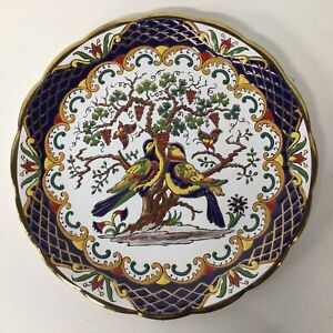 Handmade Faros Decorative Plate Keramik Paradissi Rhodes Greece 24k Gold #635