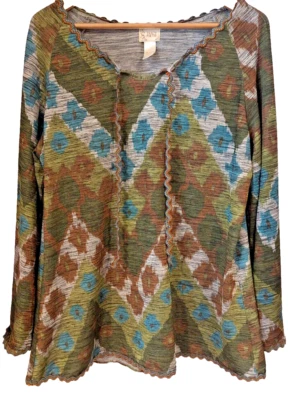 Винтажный 80-х Tracey Porter уникальный трикотажный топ красивая отделка размер L 12/14 - Изображение 1 из 4