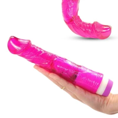 Soft Bendable Flexible Thick Realistic Clit Anal G-spot Vibrator Vibrating Dildo - Image 1 of 4
