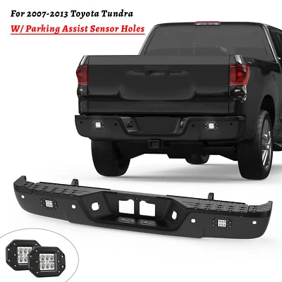Black Steel Rear Bumper & LED Light For 2007-2013 Toyota Tundra w/ Sensor Hole Foto 1 de 4