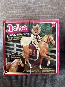 Vintage 1980 Dallas Barbie Doll's Horse w/ Saddle & Original Box & Instructions - Picture 1 of 6