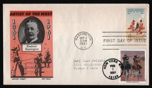#1187 4c Frederic Remington, Cachet Craft-Dual Cancel FDC *ANY 5=FREE SHIPPING** - Picture 1 of 1
