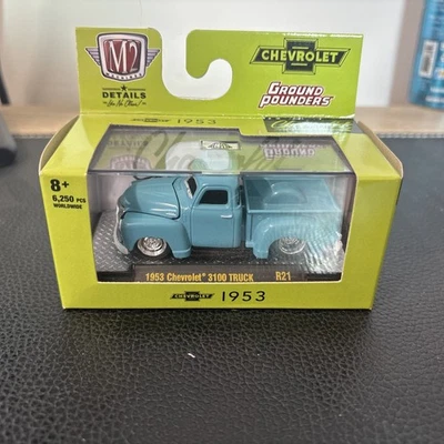 BRAND NEW M2 MACHINES 2021 1953 CHEVROLET® 3100 TRUCK GROUND POUNDERS 1:64  - Image 1 of 3