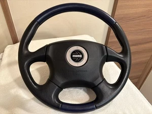 Subaru Genuine Option MOMO Blue/Black Leather Combo SteeringWheel Impreza Legacy - Bild 1 von 10
