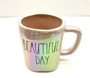 Bellissima tazza ceramica Day Rae Dunn rosa iridescente buon mattino ottimista - Foto 1 di 8