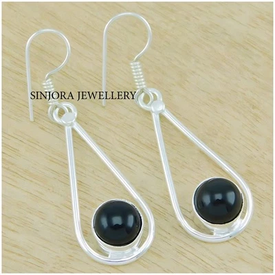 Orecchini pendenti/goccia in argento sterling 925 con pietra preziosa onice... - Immagine 1 di 3