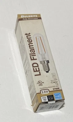 Bulbrite LED Decorative Candelabra Light Bulb 2700K Clear T6 2.5W Fully Dimmable - Image 1 of 4