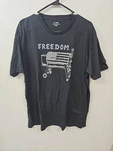 Freedom Grill Flag Mens XL Graphic Tee Black & Gray - Picture 1 of 4