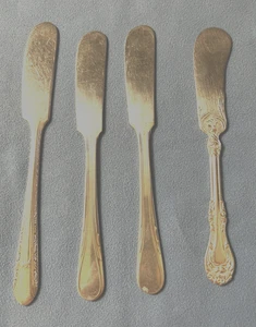 4 Vintage Silver Plate Butter Spreaders 1901 - 1939 Regent Hanover Argyle - Picture 1 of 5