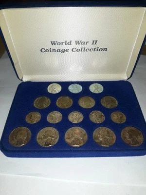 17 TOTAL COINS WORLD WAR ll *SILVER* COINAGE COLLECTION 1941-1945 NICELY TONED - Image 1 of 4