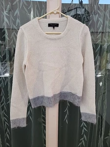 Rag & Bone designer cream grey alpaca mohair wool blend Sweater sz. Lg - Picture 1 of 14