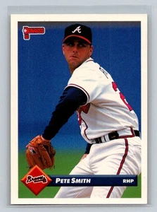 1993 Donruss #498 Pete Smith Atlanta Braves Baseball Card - Picture 1 of 2