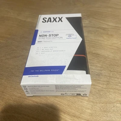 Calzoncillo de algodón elástico sin parar Saxx calce relajado mediano para hombre negro Foto 1 de 2