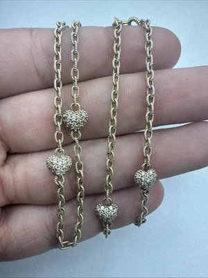 "Collar estación corazón diamante circonita esterlina JUDITH RIPKA 20"" - 14,3 g" Foto 1 de 4