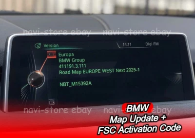BMW Europe NEXT NBT 2025 mapas + BMW Europe Next NBT 2025 FSC código de activación Foto 1 de 4