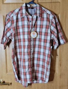Small Men's Wrangler Performance Series Short Sleeve Button Down Shirt Plaid - Picture 1 of 4