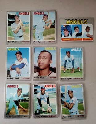 Lote de 9 tarjetas vintage 1970 Topps California Angels, Jim Fregosi, Rudy May Foto 1 de 4