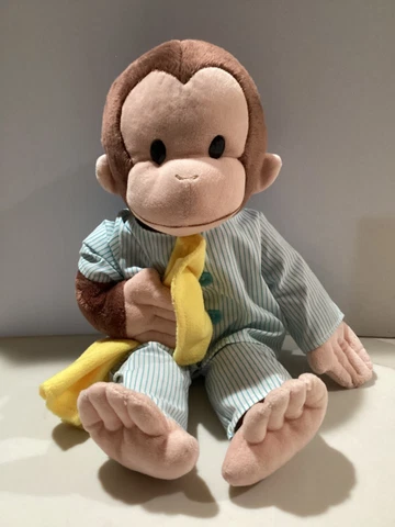 CURIOUS GEORGE MONKEY 16” Plush in Pajamas with Yellow Blanket by Gund Cover
