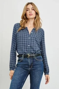 Neu ohne Etikett Rails Eloise Hemd - indigo elfenbein kariert 178 $ Medium - Bild 1 von 11