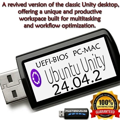 Ubuntu Unity 24.04.2 Desktop Bootable USB – Revived Classic Enhanced Workspace - Image 1 of 4